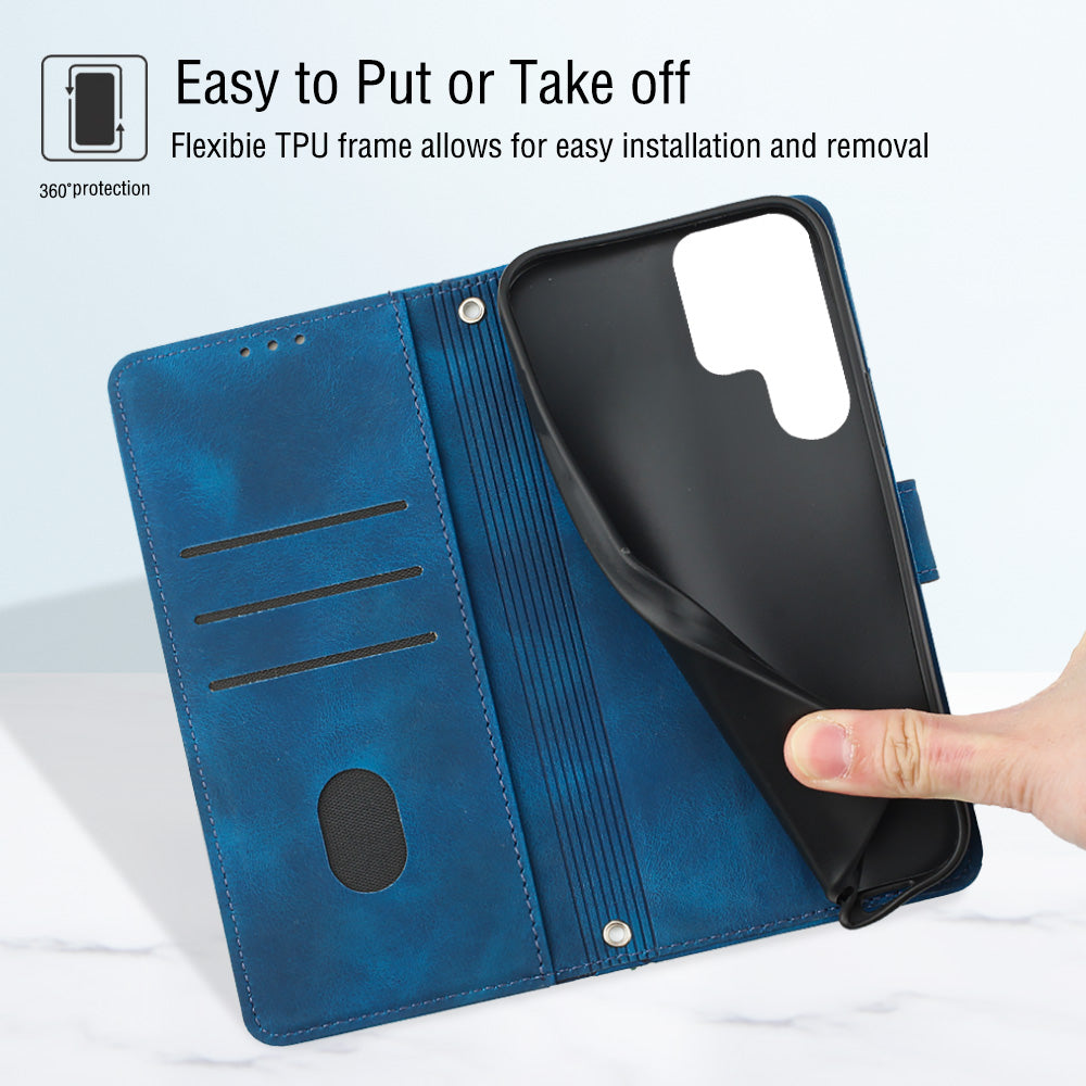 PT005 YB Imprinting Series-6 PU Leather Phone Case for Samsung Galaxy S23 Ultra Flip Folio Stand Wallet Cover PT005 YB Imprinting Series-6 PU Leather Phone Case for Samsung Galaxy S23 Ultra Flip Folio Stand Wallet Cover